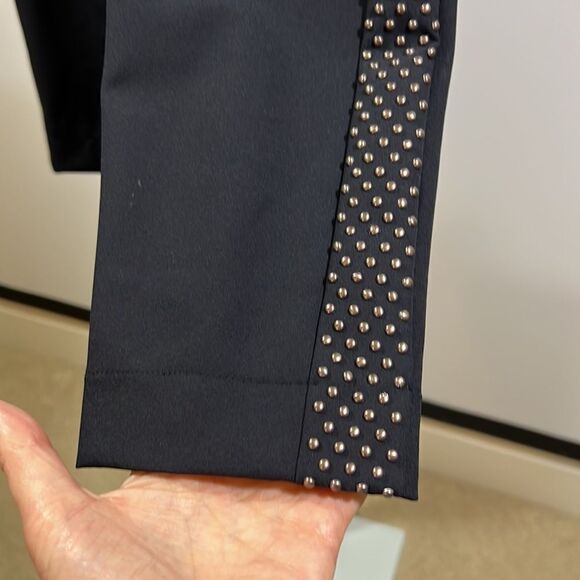 REBECCA TAYLOR Women’s Cropped Ava Techy Stud Pant Black Size 2 - Picture 9 of 15